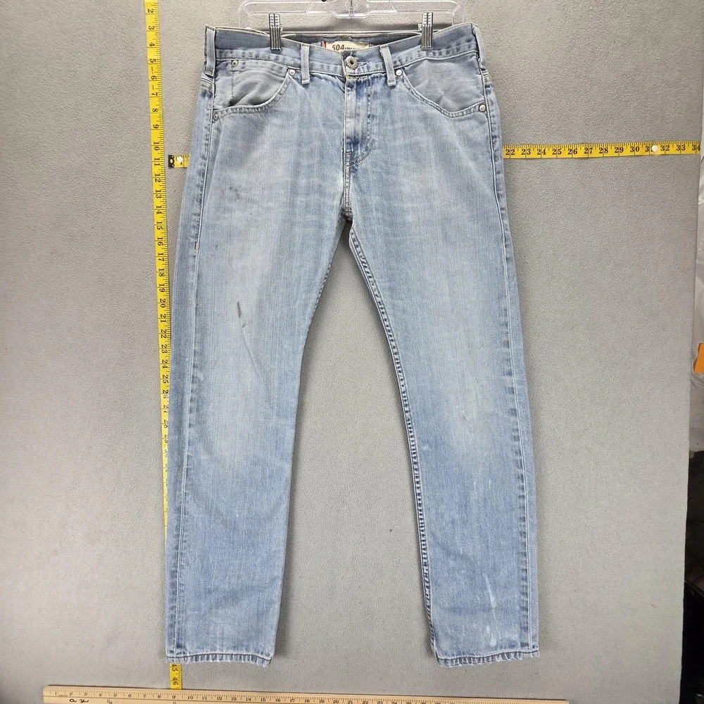 Vintage Levis Engineered Jeans Mens 32x32 Blue Light Wash 504 Straight Zip Fly
